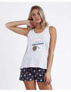MR WONDERFUL Pijama Sin Mangas Contigo para Mujer