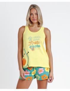 MR WONDERFUL Pijama Sin Mangas La Vida para Mujer
