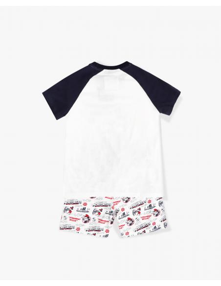 DISNEY 100 Pijama Manga Corta Steamboat Willie para Niño