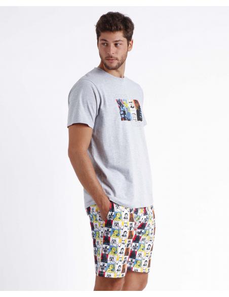 STAR WARS Pijama Manga Corta Color Comic para Hombre