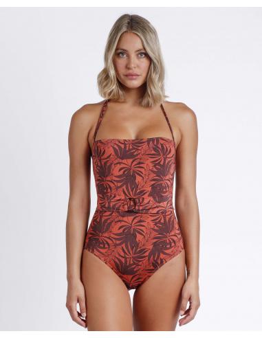 ADMAS Bañador Bandeau Sunset Palm para Mujer