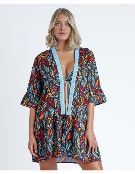 ADMAS Vestido Ethnic Feathers para Mujer