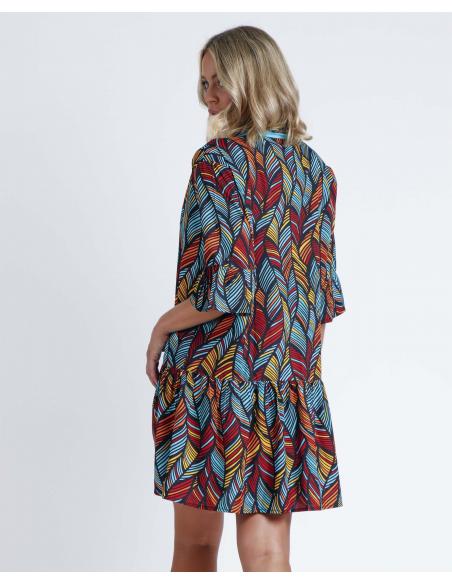 ADMAS Vestido Ethnic Feathers para Mujer