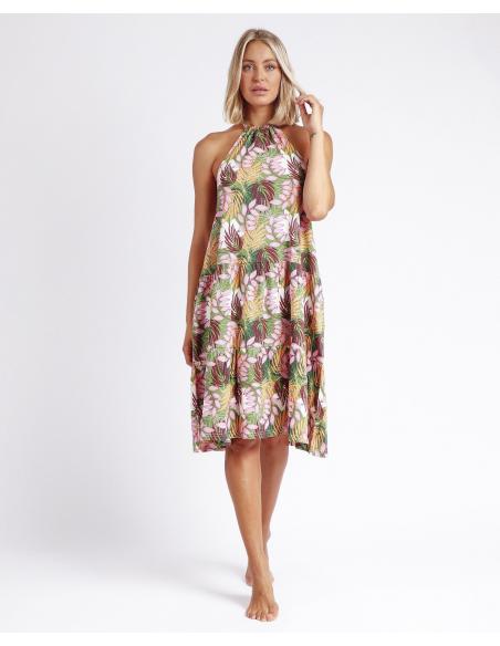 ADMAS Vestido Playa Largo Sin Mangas Hawaii para Mujer