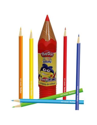 24 lápices de colores en tubo de plástico de Play Doh (2/72)