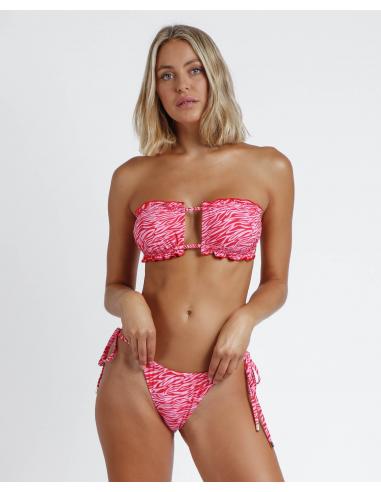 ADMAS Bikini Bandeau Cortinilla Zebra Colours para Mujer