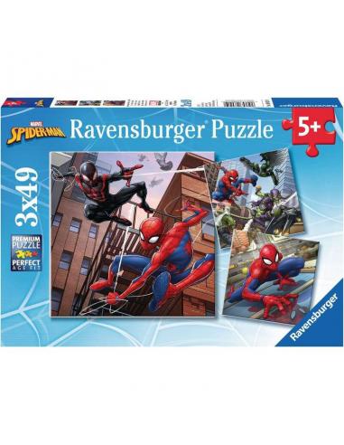 Ravensburger, Puzzle 3x49, 3 puzzles 21X21cm 49 piezas de Spiderman