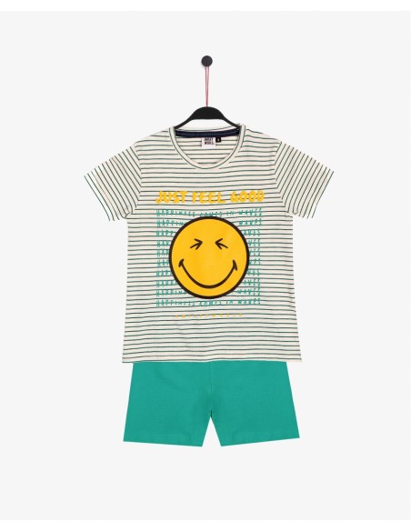 SMILEY Pijama Manga Corta Just Feel Good para Niño 2