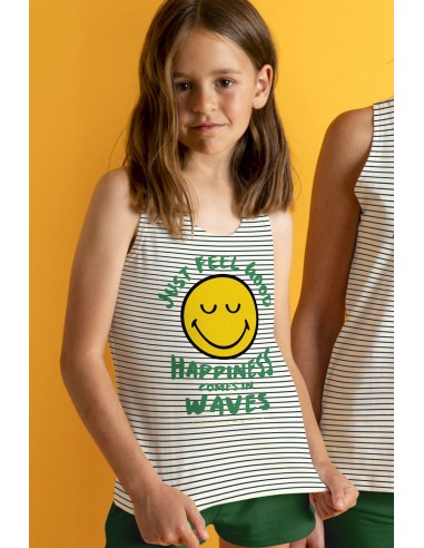 ▷ PIJAMA SMILEY SIN MANGAS JUST FEEL GOOD PARA NIÑA - 6