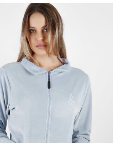 ADMAS Pijama Abierto Manga Larga Doble Velvet Soft Home para Mujer