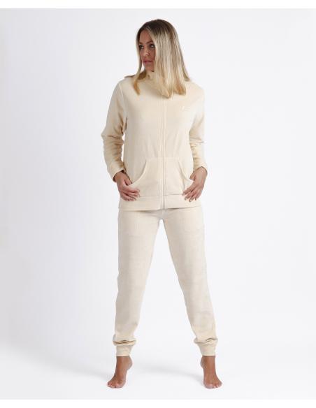 ADMAS Pijama Abierto Manga Larga Doble Velvet Soft Home para Mujer