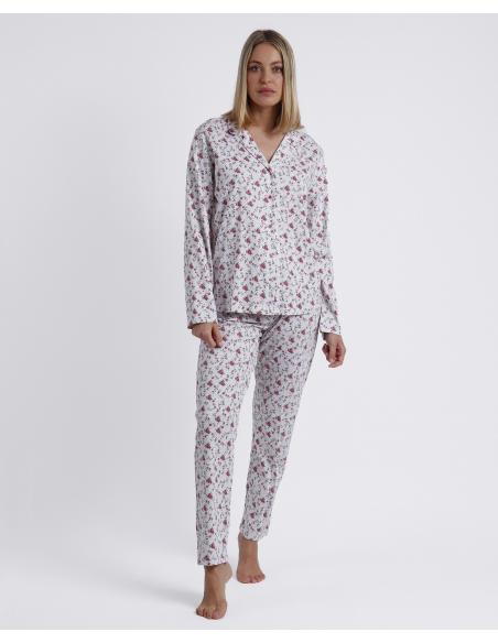 ADMAS GARDEN Pijama Abierto Manga Larga Thank You para Mujer