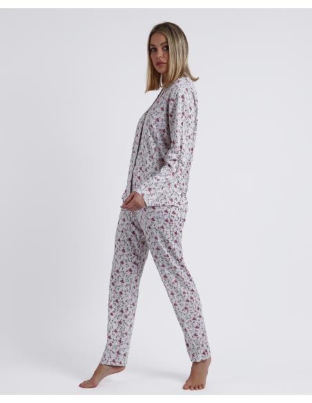 ADMAS GARDEN Pijama Abierto Manga Larga Thank You para Mujer