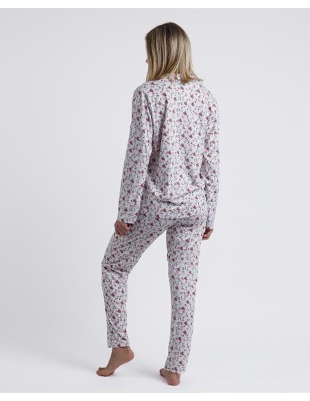 ADMAS GARDEN Pijama Abierto Manga Larga Thank You para Mujer