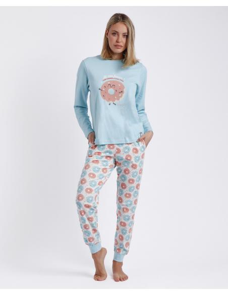 MR WONDERFUL Pijama Manga Larga Giorno para Mujer