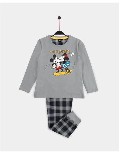 DISNEY Pijama Manga Larga Mickey Grey para Niña