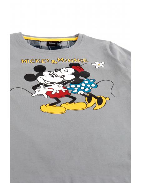 DISNEY Pijama Manga Larga Mickey Grey para Niña