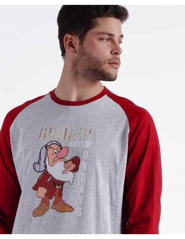 DISNEY Pijama Manga Larga Grumpy Monday para Hombre