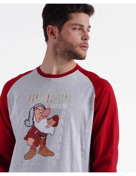 DISNEY Pijama Manga Larga Grumpy Monday para Hombre