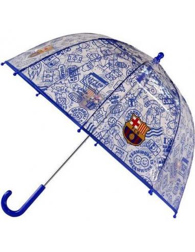 Paraguas infantil manual transparente burbuja 48cm de FC Barcelona