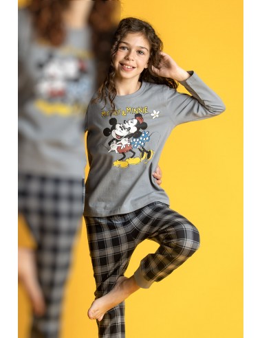 DISNEY Pijama Manga Larga Mickey Grey para Niña