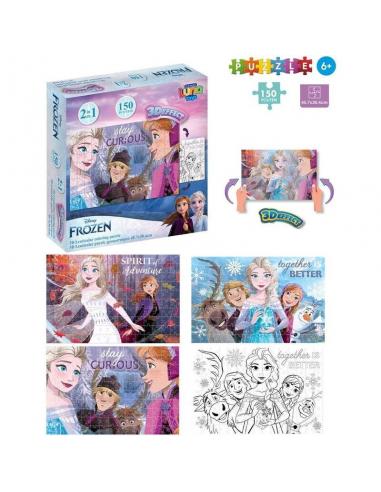 Puzzle 2en1 lenticular 150 piezas de Frozen