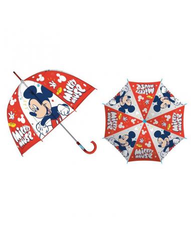Paraguas manual burbuja transparente 48cm de Mickey Mouse