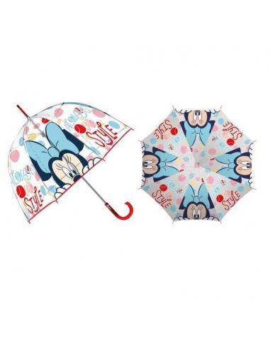 Paraguas manual burbuja transparente 48 cm de Minnie Mouse