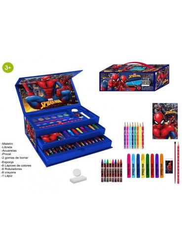 Set maletín para colorear con tres compartimientos de Spiderman Must