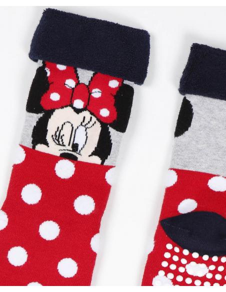 DISNEY Calcetín Antideslizante Mickey & Minnie Dots para Mujer