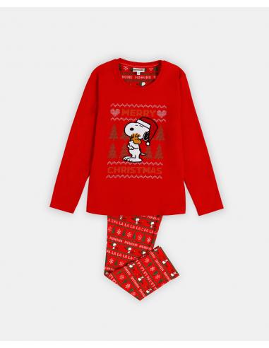 PEANUTS Pijama Manga Larga Merry Christmas para Niño