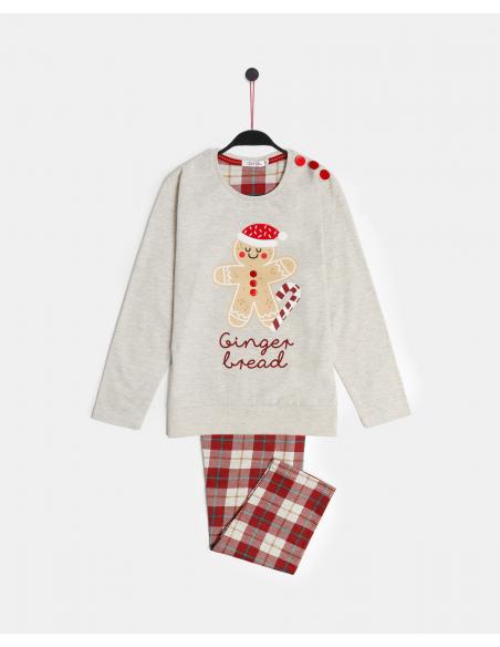 ADMAS Pijama Manga Larga Gingerbread para Niña