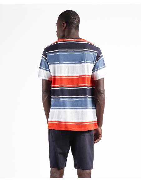 ADMAS Pijama Manga Corta Rayas Cycling para Hombre