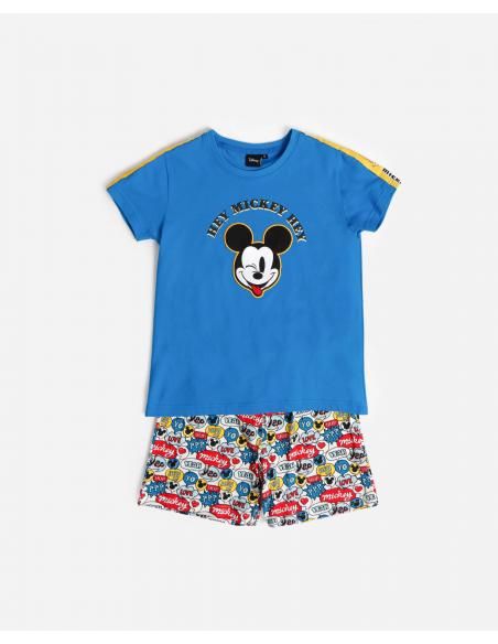 DISNEY Pijama Manga Corta Hey Mickey para Niño