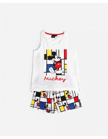 DISNEY Pijama Sin Mangas Mickey Mondrian para Niña