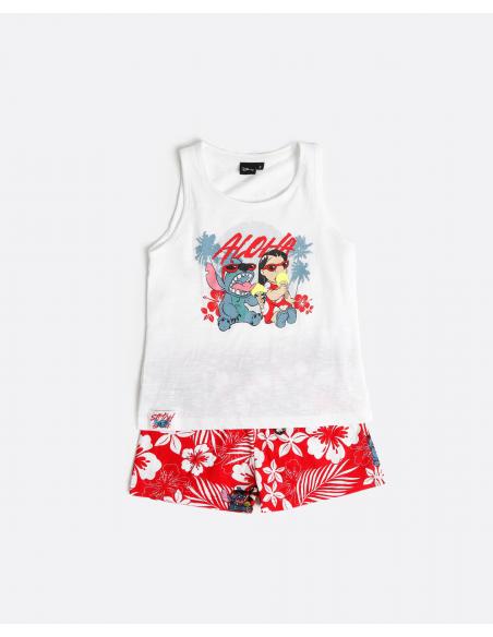 DISNEY Pijama Sin Mangas Lilo & Stitch para Niña