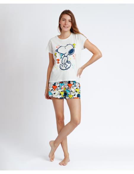 PEANUTS Pijama Manga Corta Walk Away para Mujer