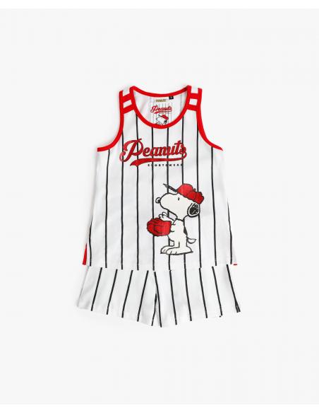 PEANUTS Pijama Sin Mangas Snoopy Strike para Niña
