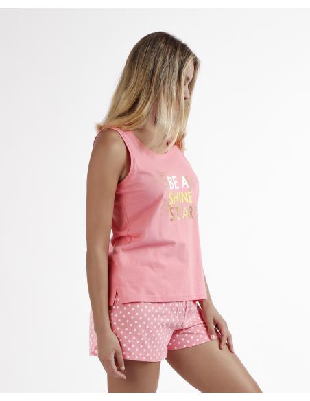 STAY AT HOME Pijama Sin Mangas Be A Shine Star para Mujer