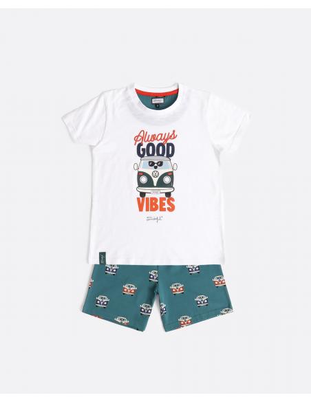 MR WONDERFUL Pijama Manga Corta Furgo para Niño