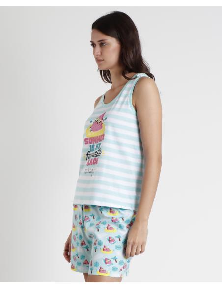 MR WONDERFUL Pijama Sin Mangas Sandia para Mujer