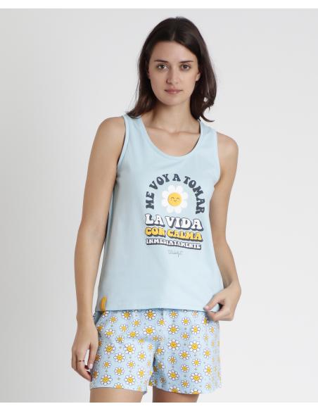 MR WONDERFUL Pijama Sin Mangas Positive para Mujer