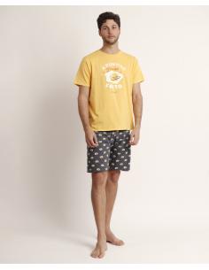 MR WONDERFUL Pijama Manga Corta Frito para Hombre