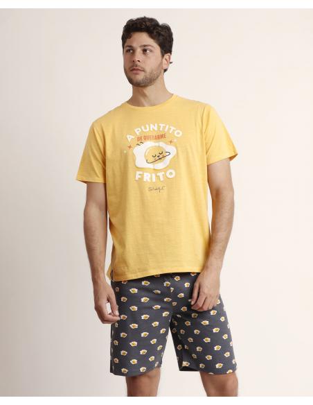 MR WONDERFUL Pijama Manga Corta Frito para Hombre