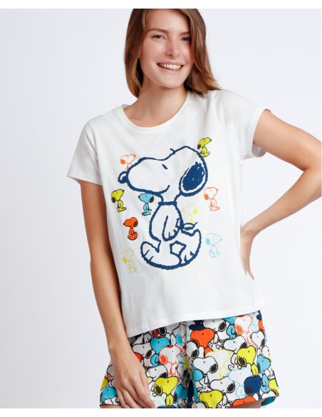 PEANUTS Pijama Manga Corta Walk Away para Mujer 2