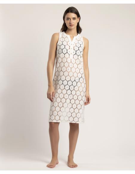 Vestido Sin Mangas Encaje Beach Flowers para Mujer
