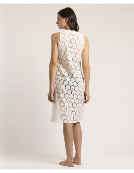 Vestido Sin Mangas Encaje Beach Flowers para Mujer