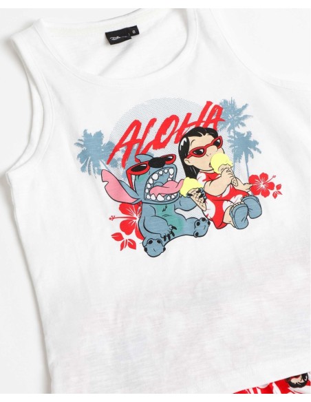 DISNEY Pijama Sin Mangas Lilo & Stitch para Niña