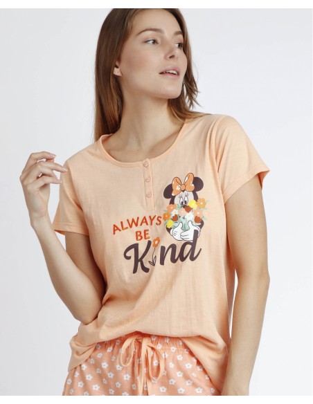 DISNEY Pijama Manga Corta Minnie Flower para Mujer