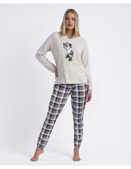 DISNEY Pijama Manga Larga Happy Minnie para Mujer
